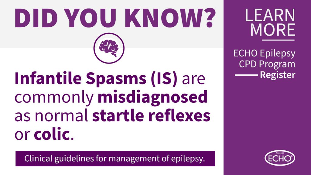 Graphic for information on Infantile Spasms and clinical guidelines on the management of epilepsy from EPLink Ontario.